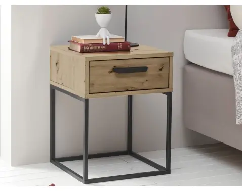 Nočný stolík s 1 zásuvkou Suna, dub artisan%