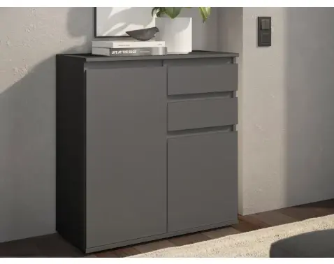 Skrinka s 2 šuplíkmi Brest, 80 cm, antracitová%