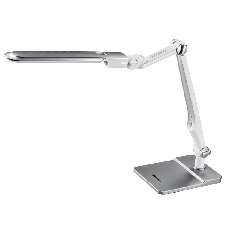 Ecolite Strieborná LED stolová lampa 10W s nastaviteľnými polohovacími kĺbmi - POSLEDNÝ KUS LBL1207-STR