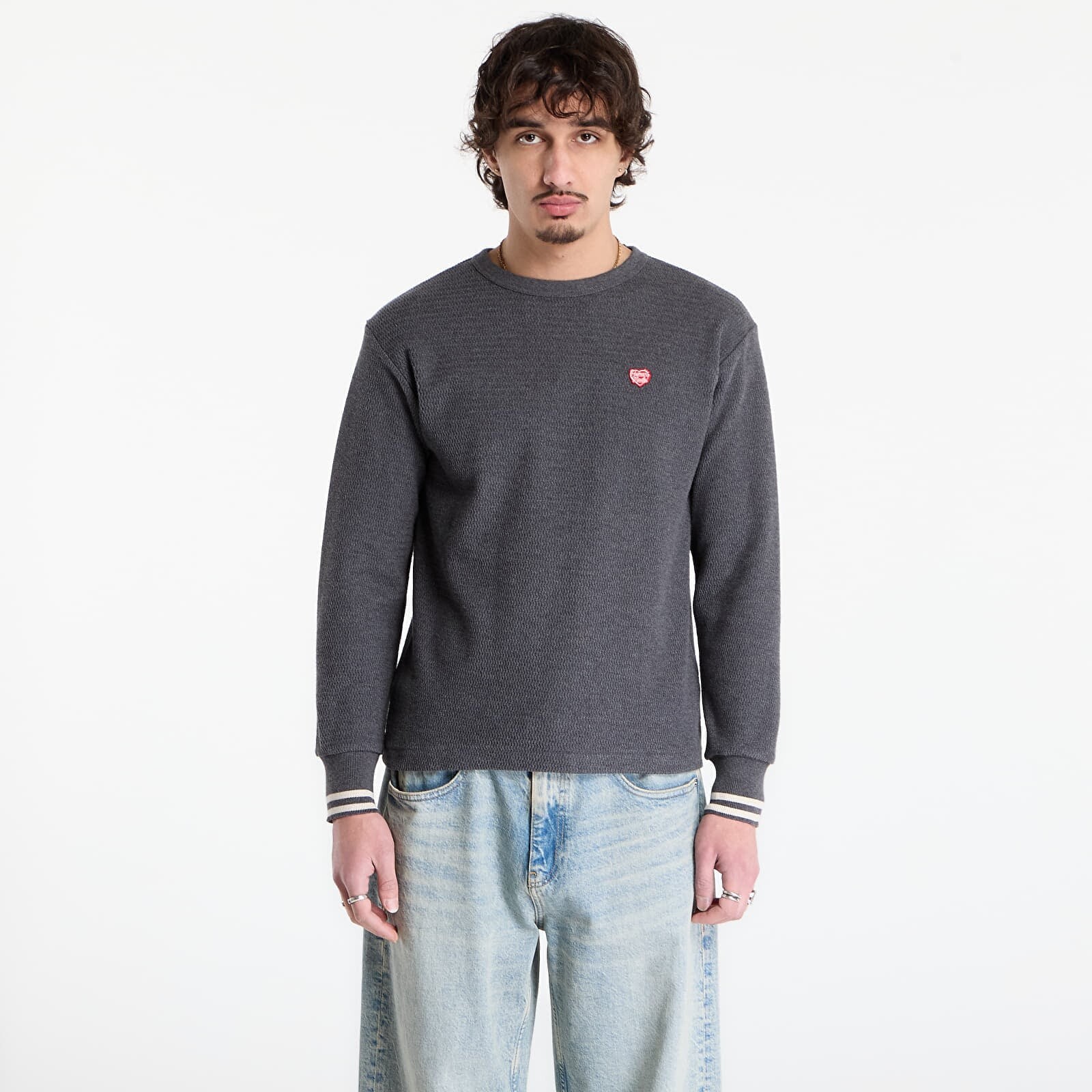 Sveter HUMAN MADE Thermal L/S T-Shirt UNISEX Charcoal XL