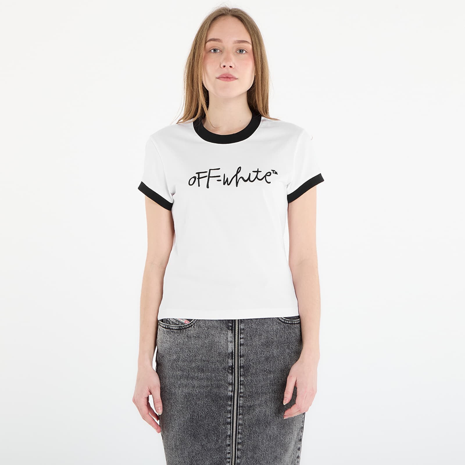 Tričko Off-White Embr Script Fitted Tee White XS