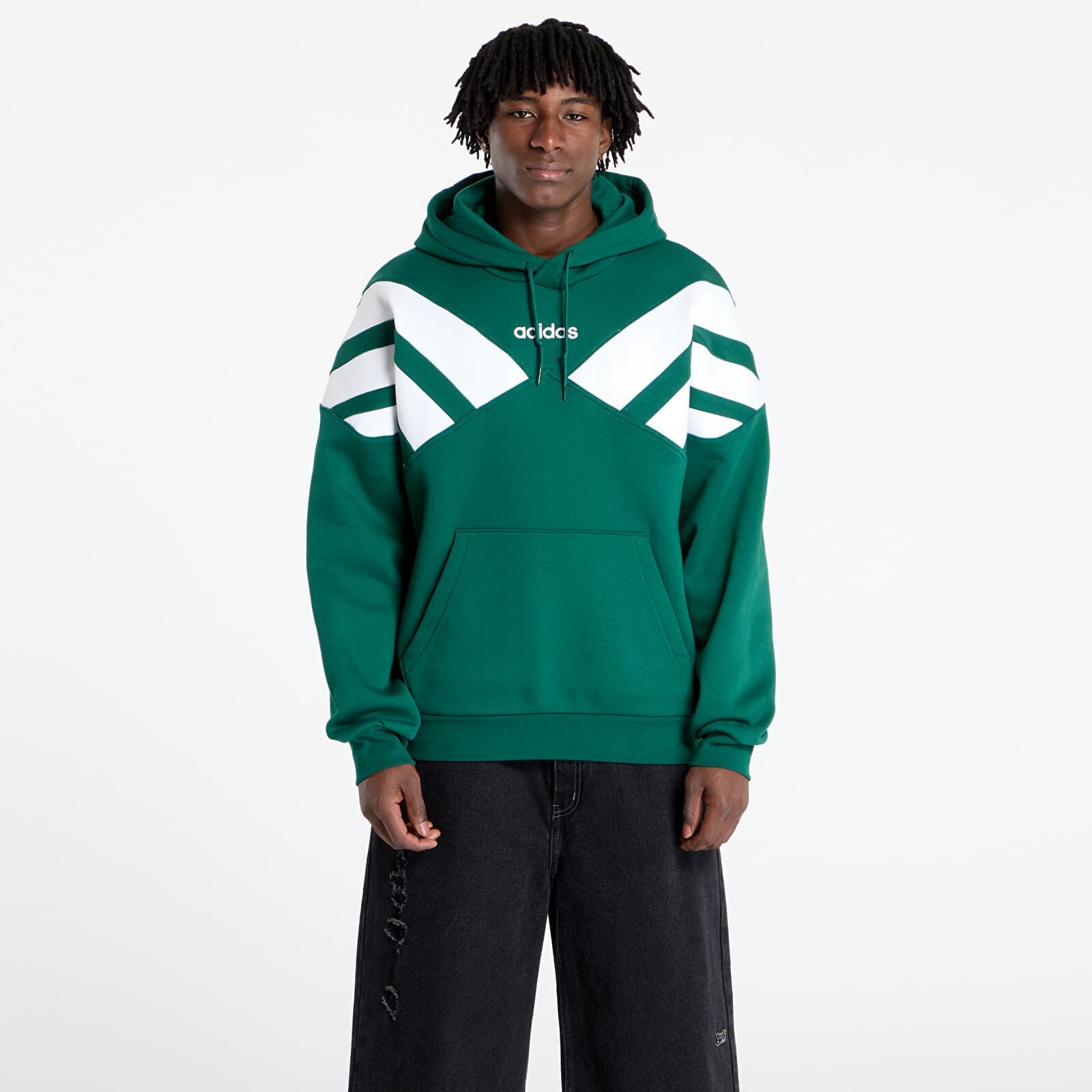 Mikina adidas Archive Cut Line Sweatshirt Collegiate Green/ White/ Semi Lucid Fuchsia M