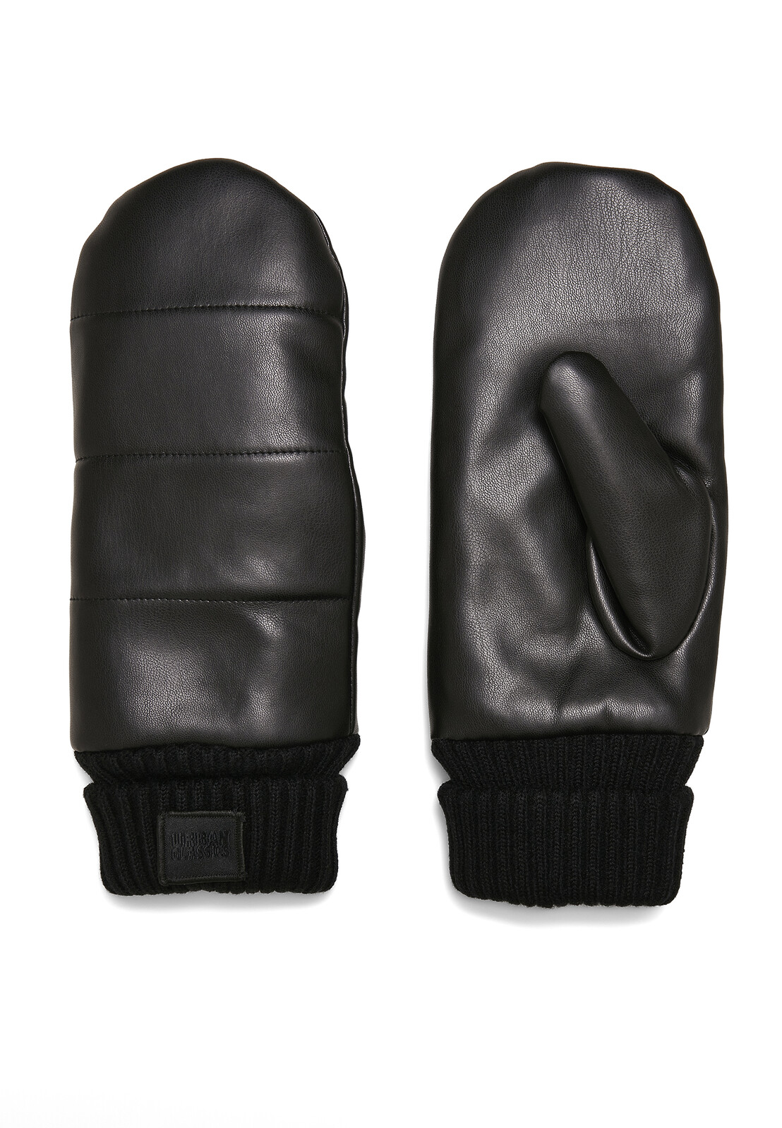Imitation leather gloves Puffer black