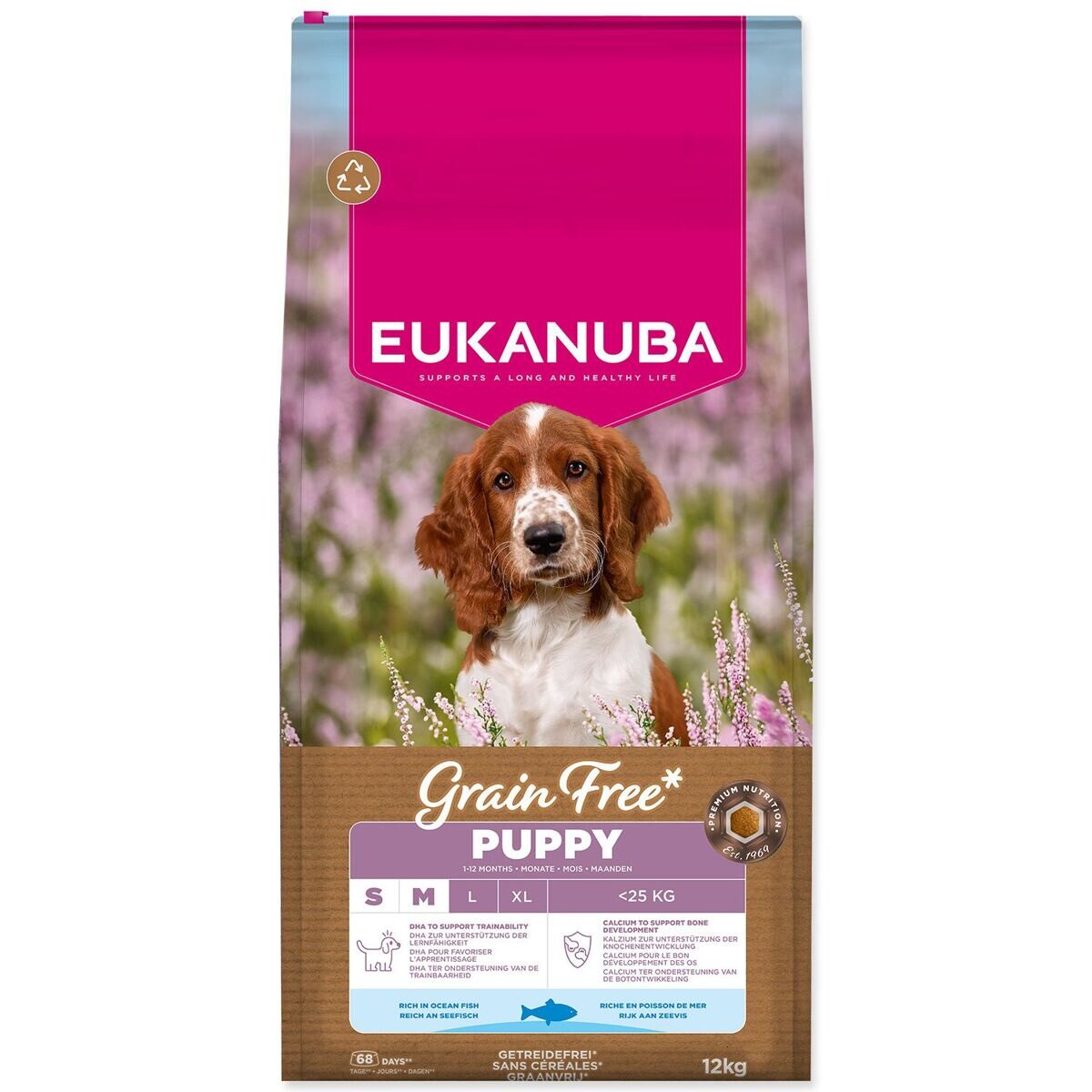 Eukanuba Grain Free Puppy Small & Medium Breed morské ryby - výhodné balenie: 2 × 12 kg
