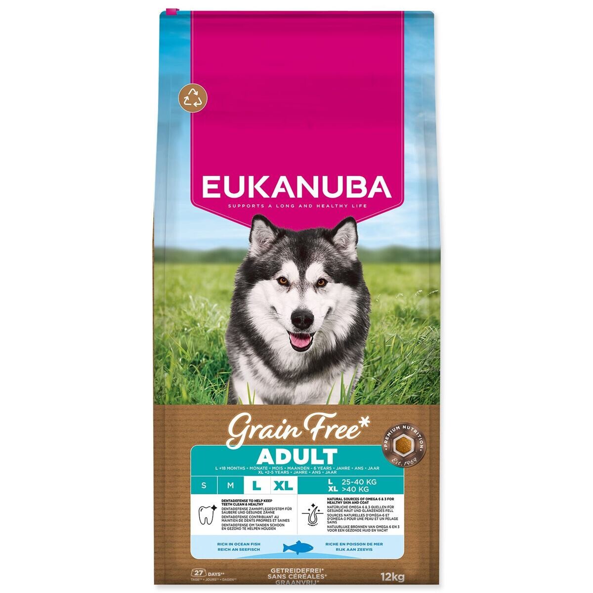 Eukanuba Grain Free Adult Large & Giant Breed morské ryby - 12 kg
