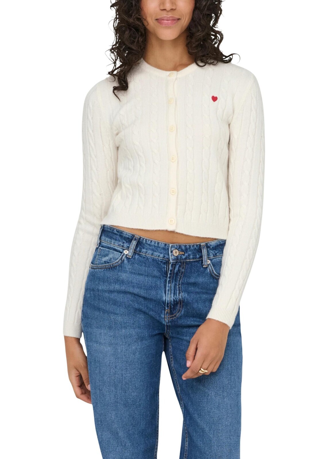 Biely basic sveter s gombíkmi