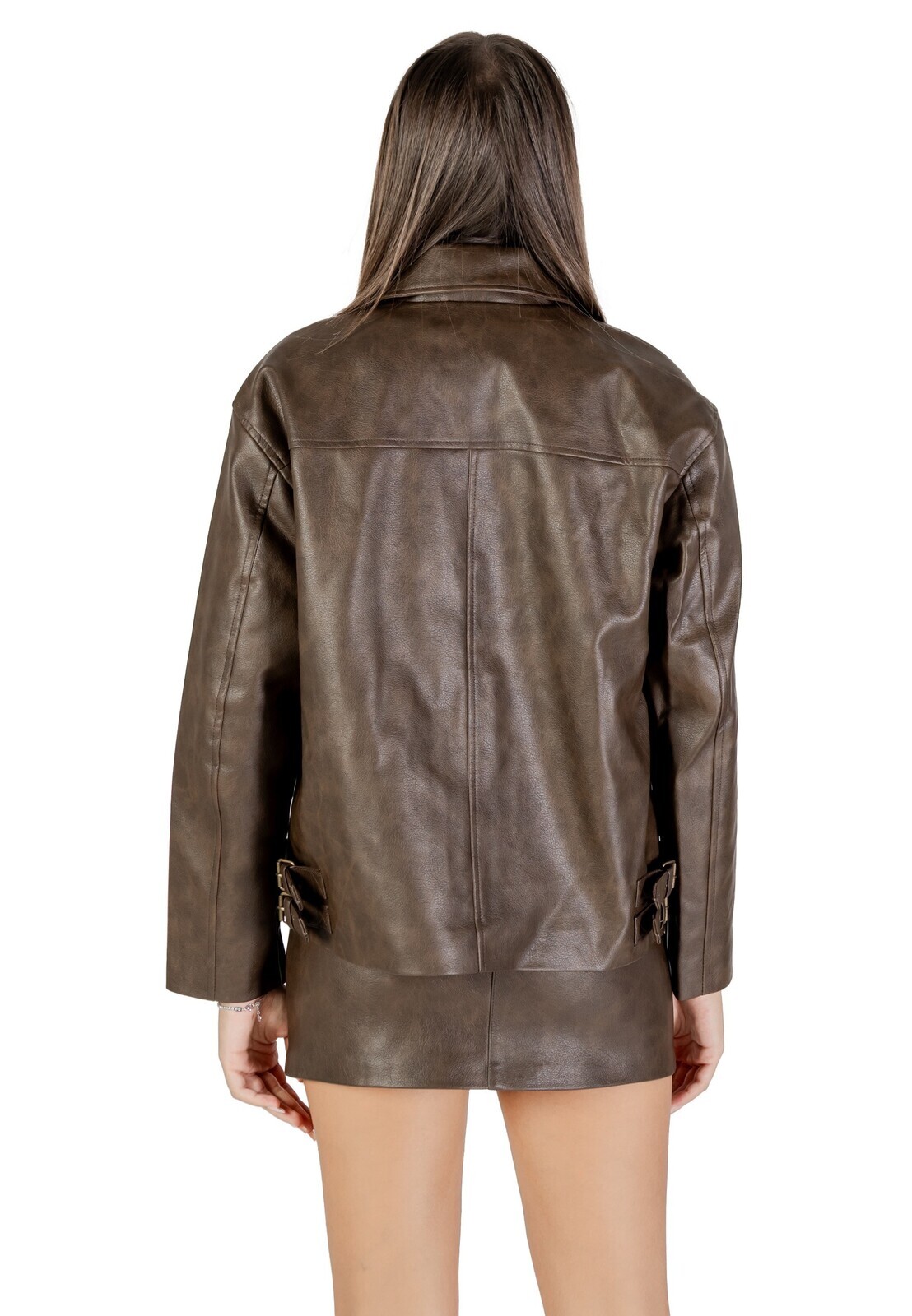 Kožená bunda Only pre ženy