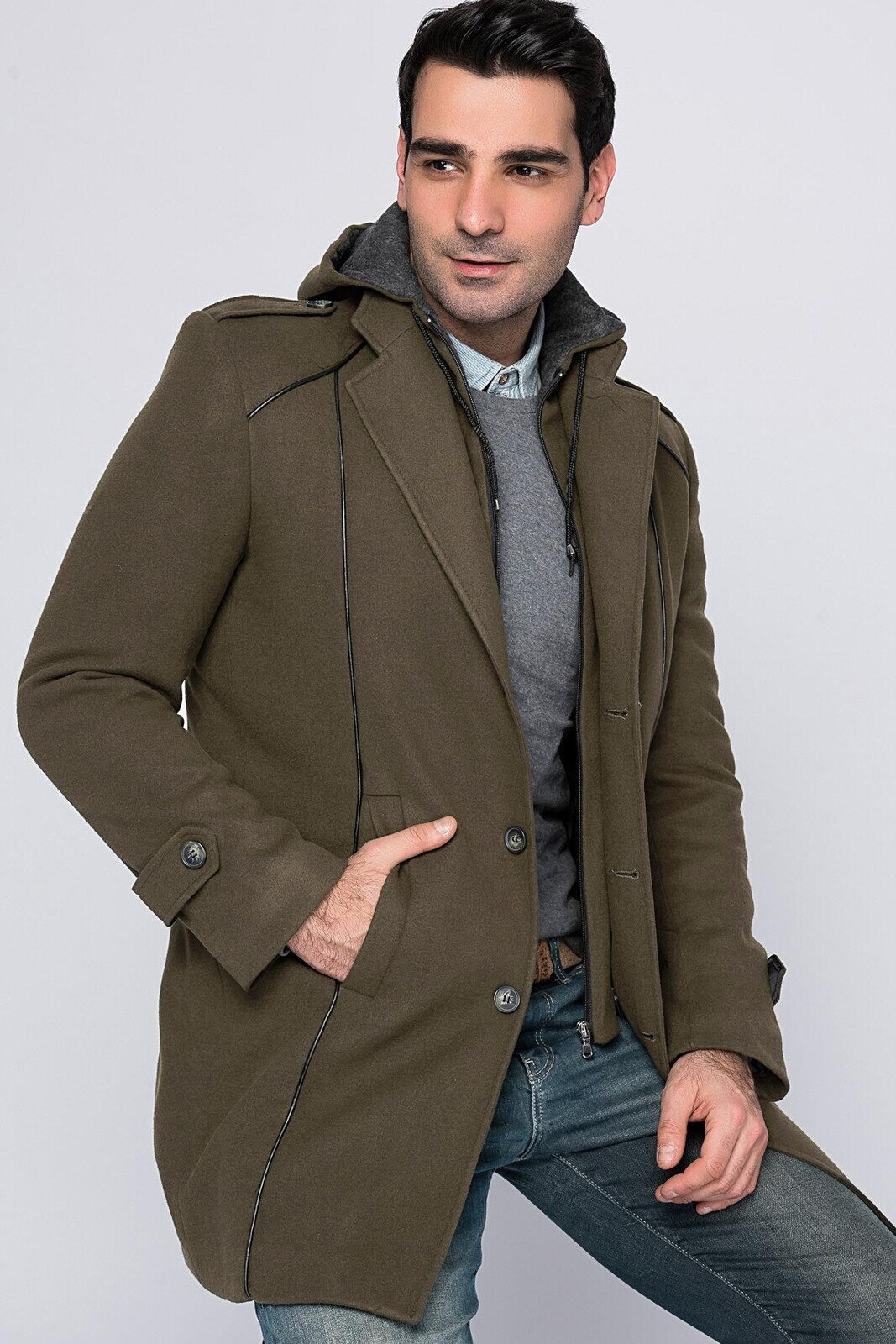 Pánsky kabát Dewberry khaki