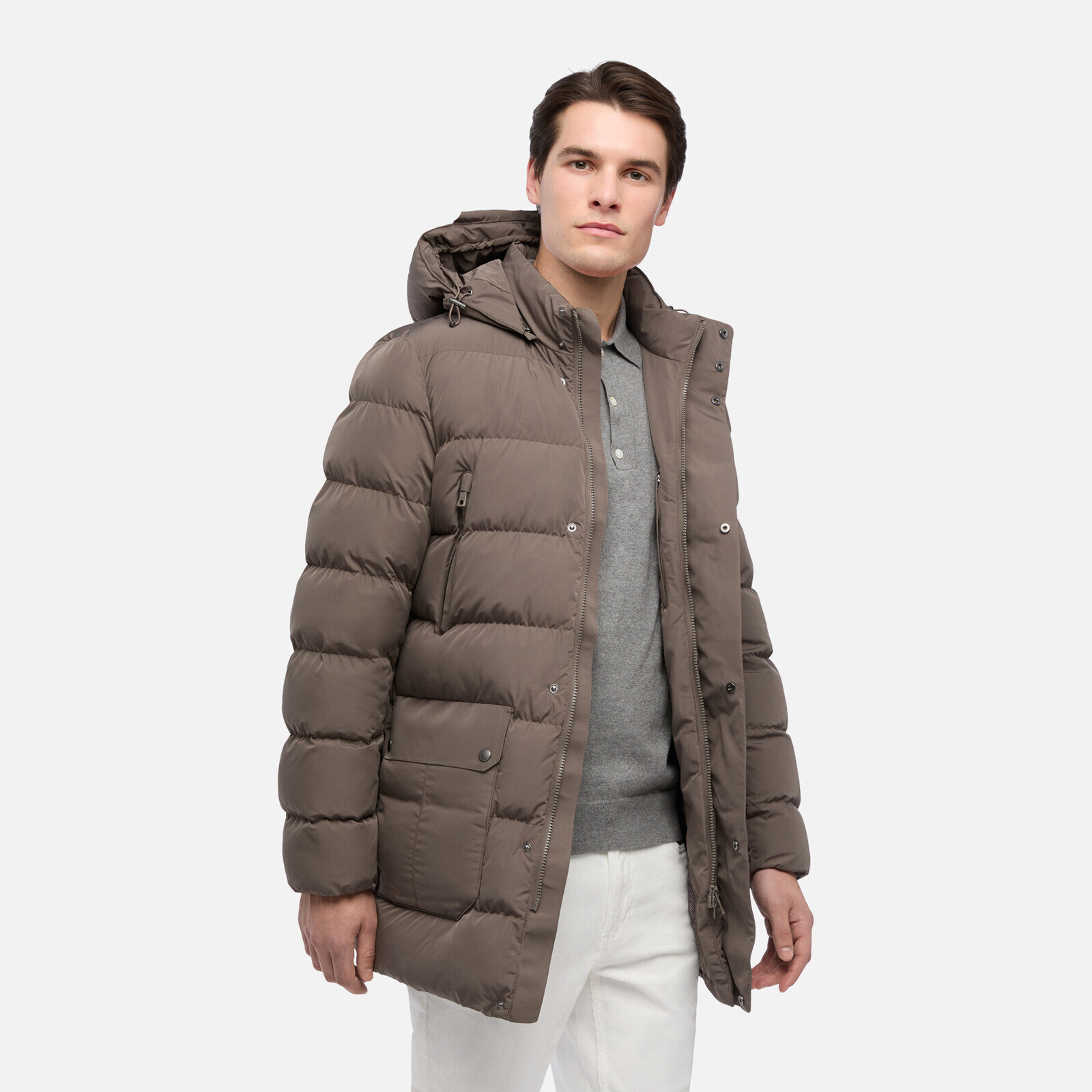 Hnedá pánska parka Geox Pieve