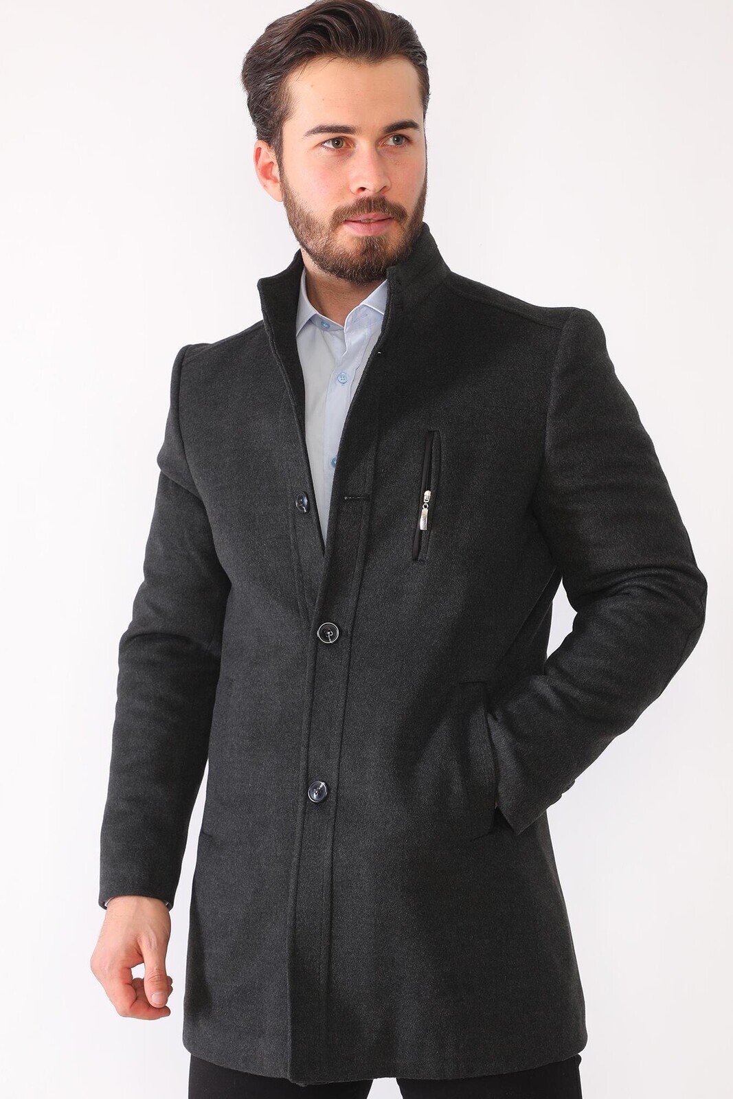 PLT9386 DEWBERRY MEN'S COAT-ANTHRACITE