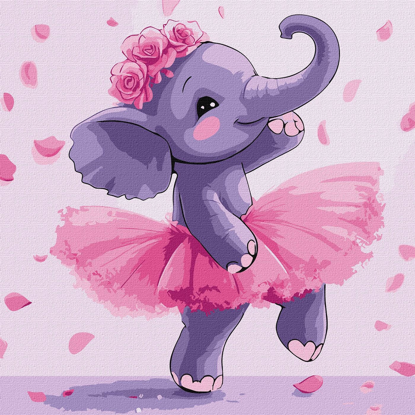 Ideyka Maľovanie podľa čísel - Sloník baletka ©art_selena_ua 30 x 30 cm