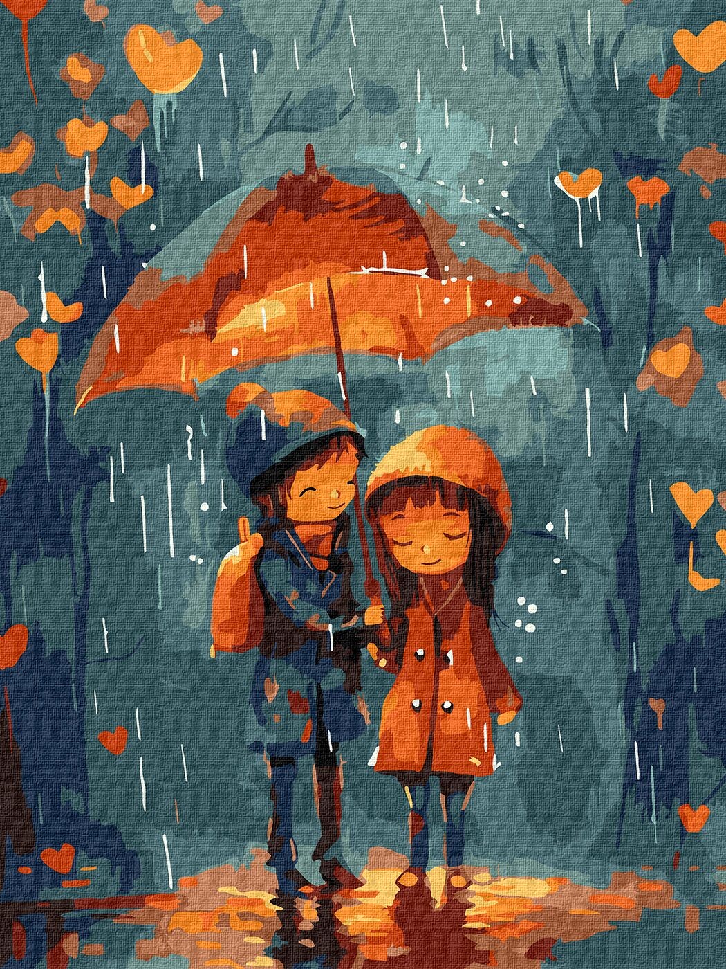 Ideyka Maľovanie podľa čísel - Pod dáždnikom ©art_selena_ua 30 x 40 cm