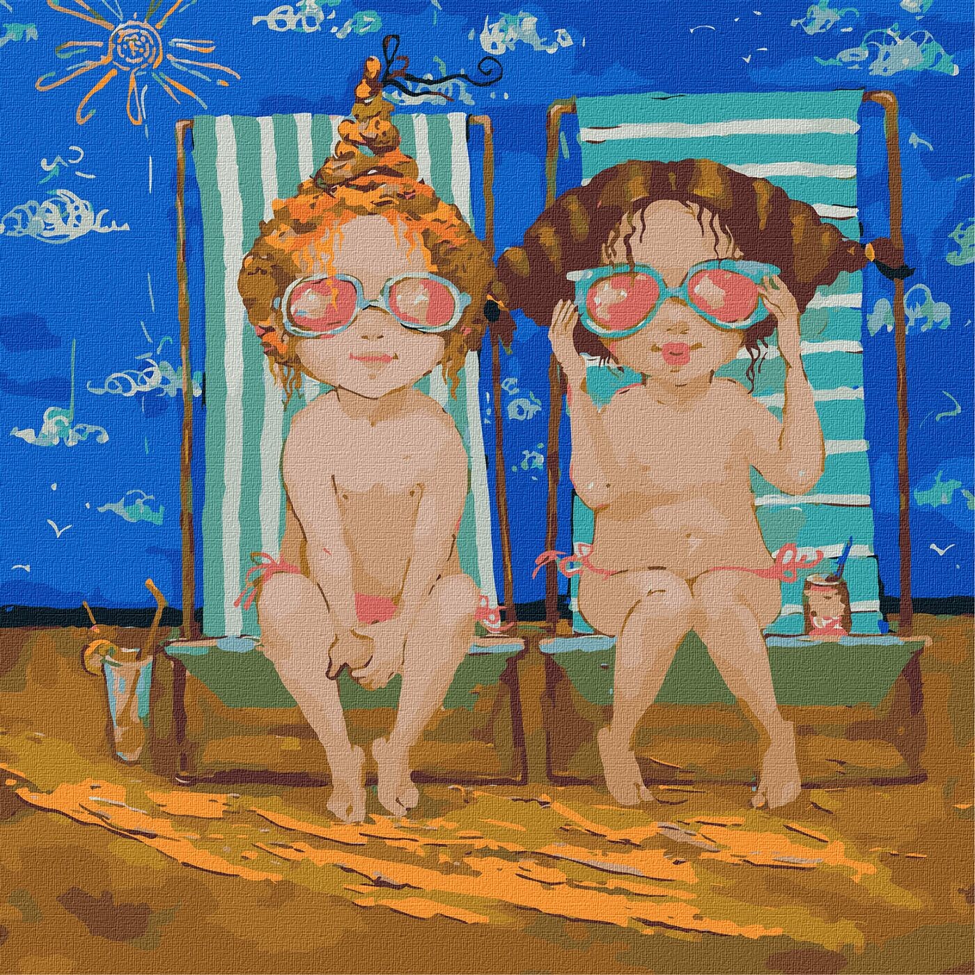 Ideyka Maľovanie podľa čísel - Ružové okuliare ©Katya Dudnik 40 x 40 cm