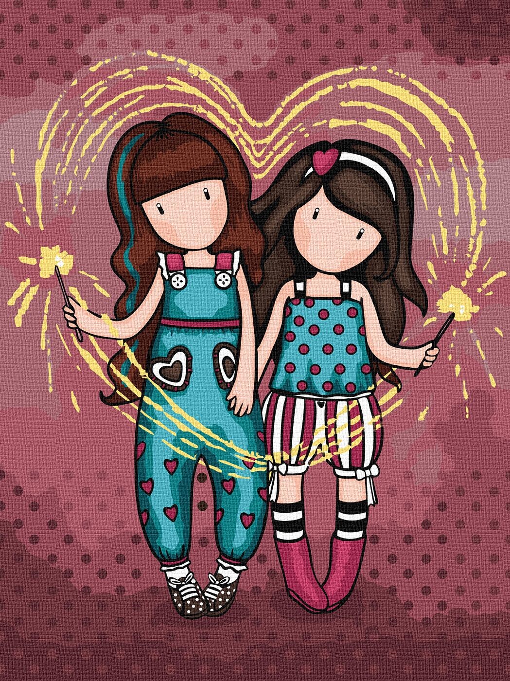 Ideyka Maľovanie podľa čísel - Prskavky ©Santoro Gorjuss 30 x 40 cm