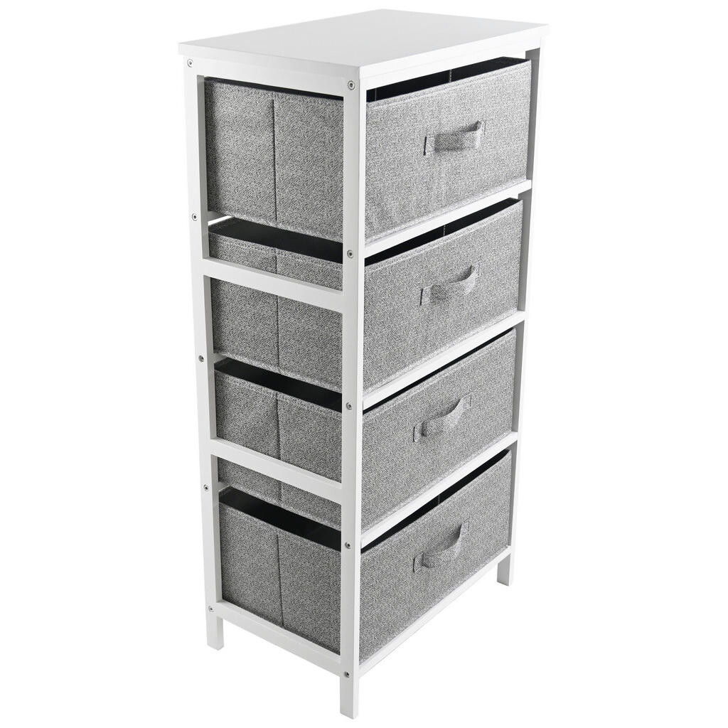 Carryhome KOMODA, borovica, sivá, biela, 46/94/30 cm