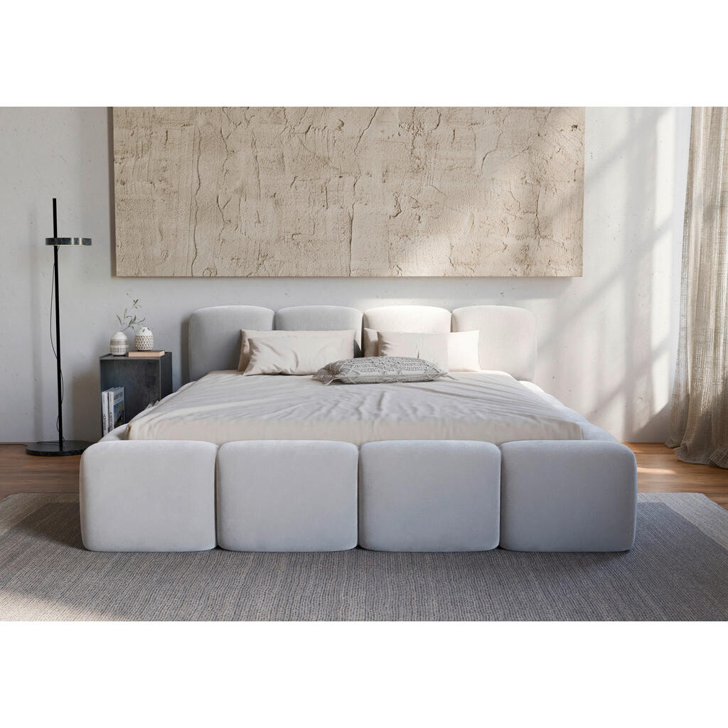 Carryhome ČALÚNENÁ POSTEĽ, 140/200 cm, biela