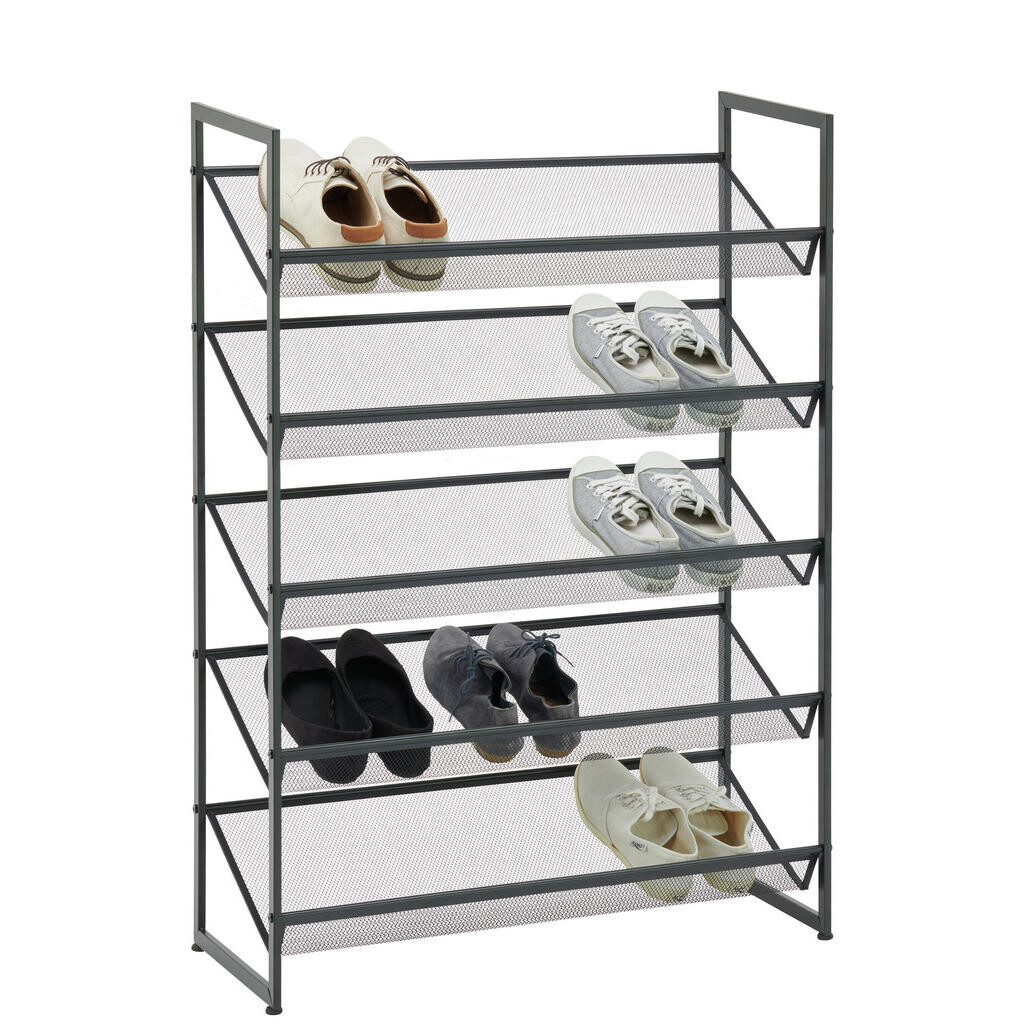 Xora REGÁL NA TOPÁNKY, čierna, 72/102,5/30 cm