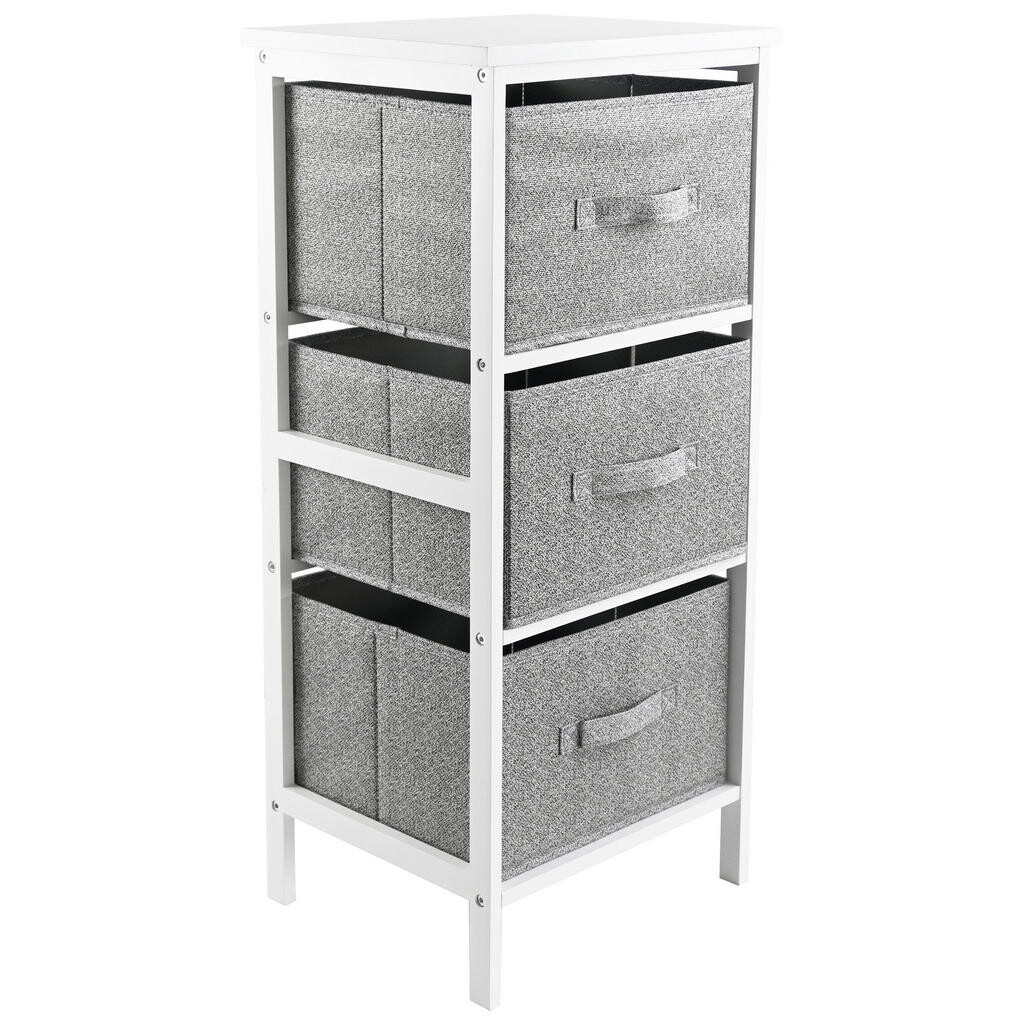 Carryhome KOMODA, borovica, sivá, biela, 37/80/30 cm