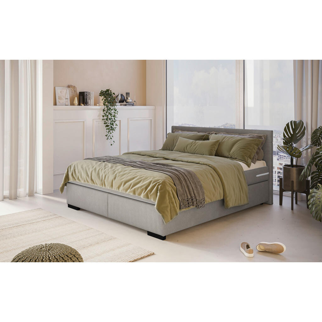 MID.YOU AMERICKÁ POSTEĽ, 140/200 cm, strieborná