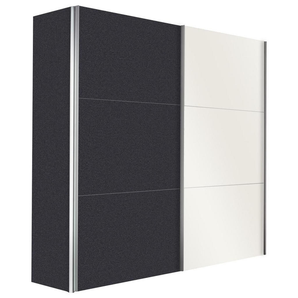 Hom`in ŠAT. SKRIŇA S POSUV. DVERAMI, grafitová, biela, 150/216/68 cm