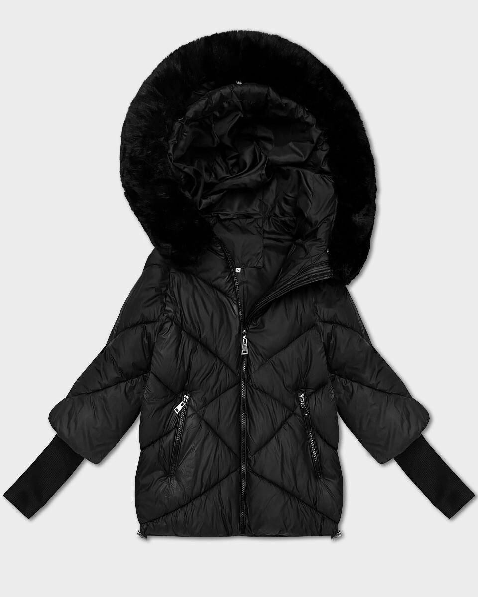 Dámska čierna ľahká voľná bunda s kapucňou Minority (M6-6031-1) odstíny černé XL (42)