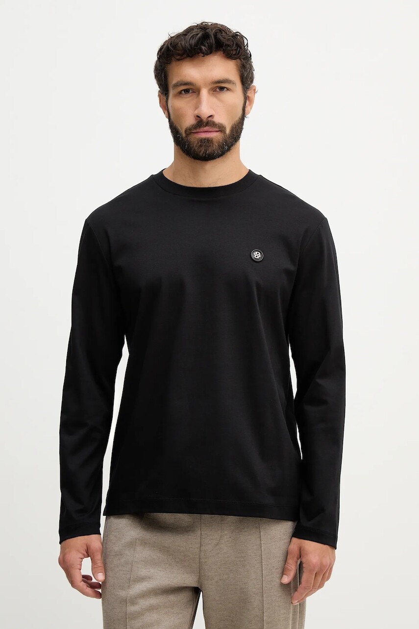 Bavlnené tričko s dlhým rukávom BOSS C-Townley 01