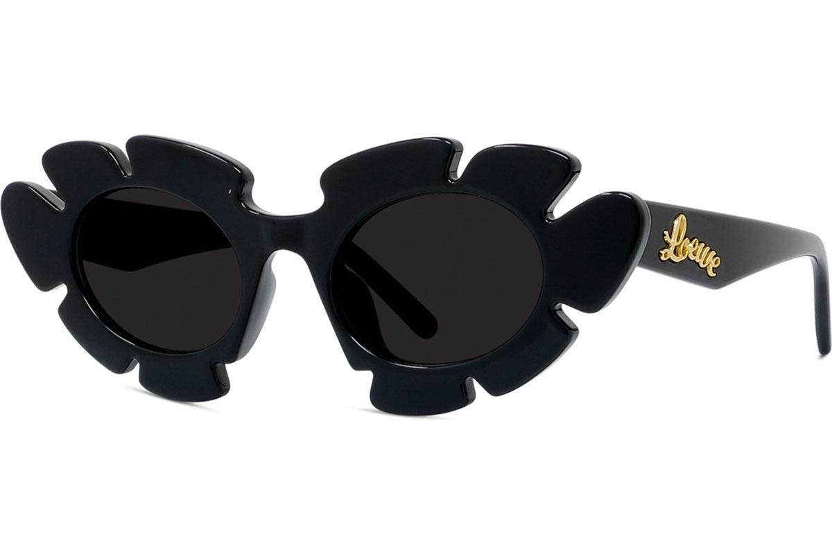Loewe Curvy Shiny black Cat Eye Sunglasses - ONE SIZE (47)