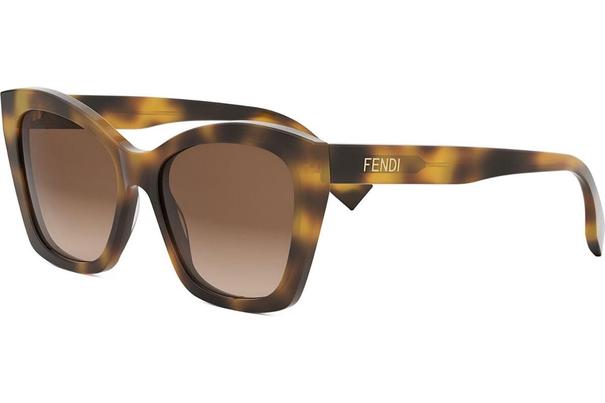 FENDI Lettering Havana Square Sunglasses - ONE SIZE (55)