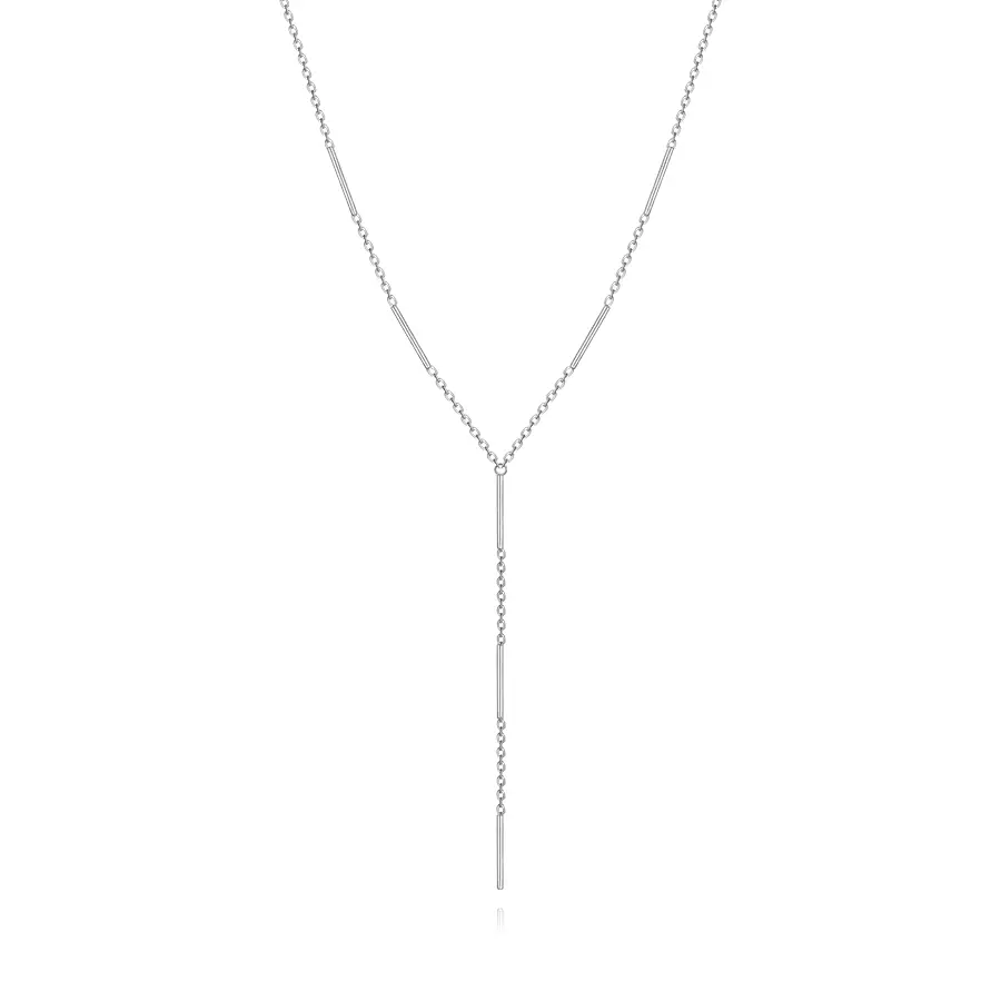 Strieborný náhrdelník 925 v tvare Y s paličkami