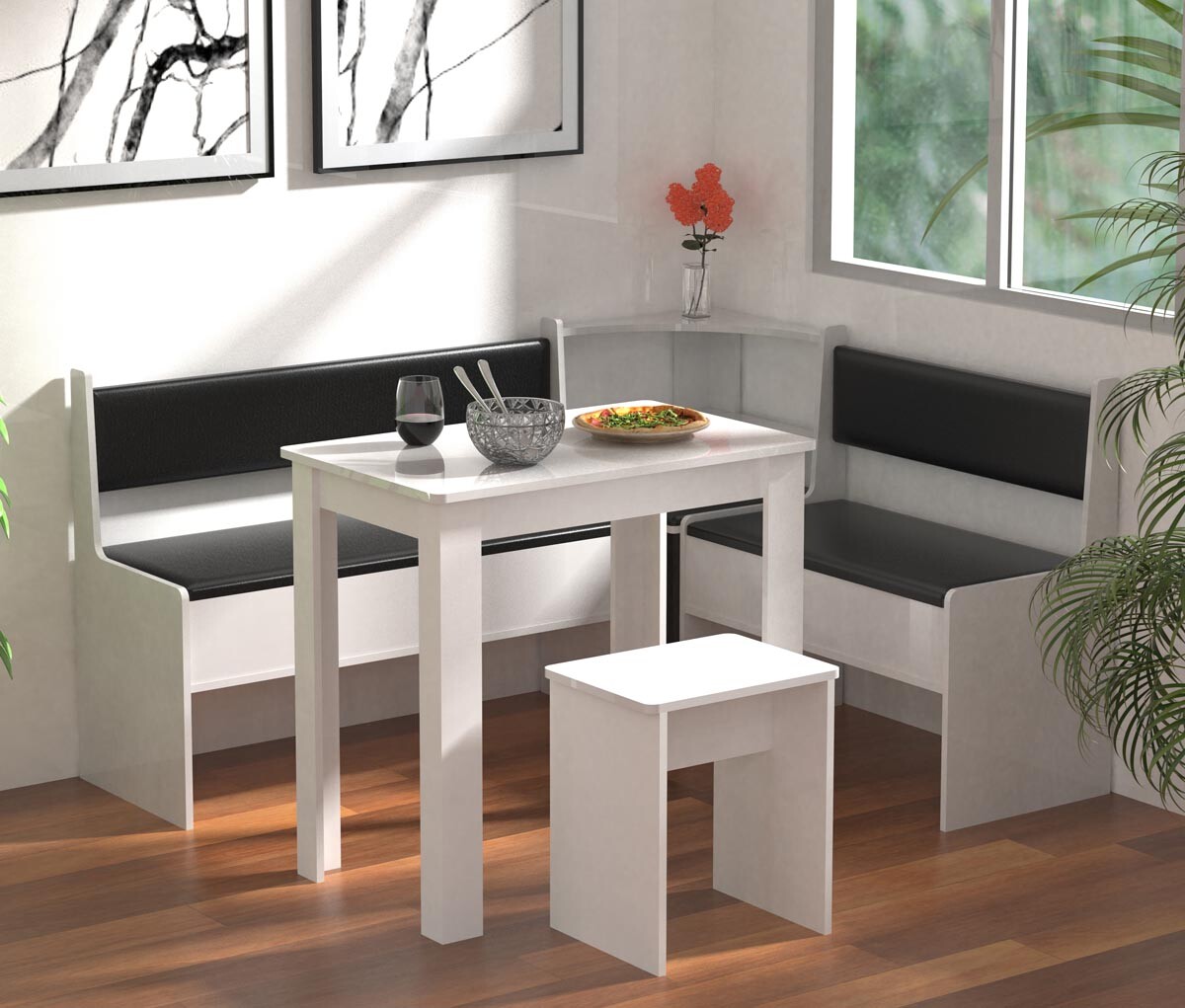 Jedálenská súprava Esal Mini, biela