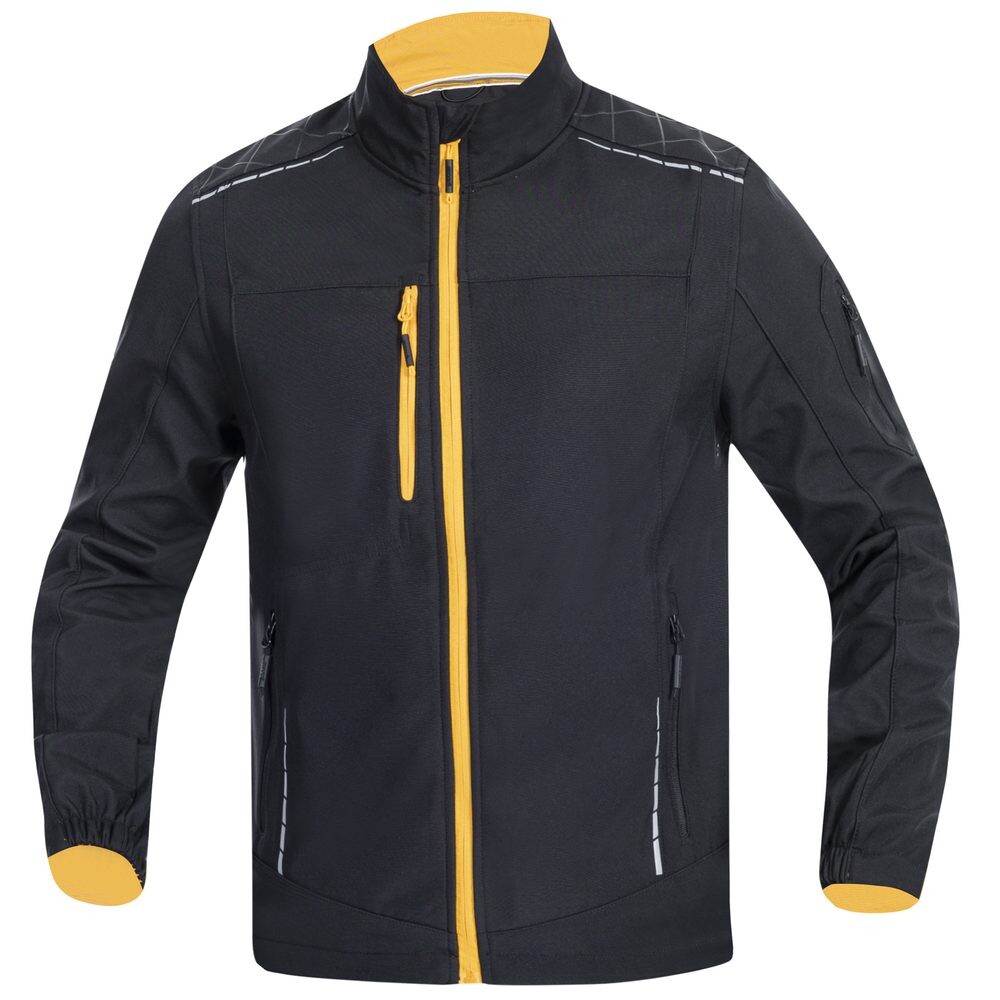 Ardon Pánská softshellová bunda VISION - Čierna / oranžová | 2XL