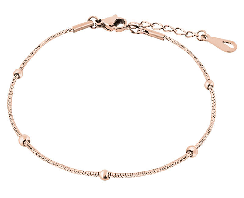 Troli Ružovo pozlátená retiazka na nohu s guličkami Hádok