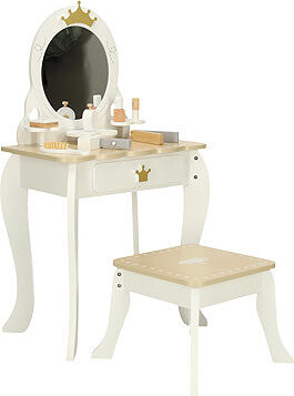 KIK KX3775 Toaletní stolek se stoličkou, zrcadlem a příslušenstvím