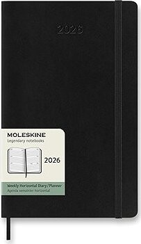MOLESKINE 2026 L horizontálny týždenný, mäkké dosky, čierny