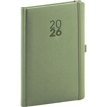 NOTIQUE Diamante 2026 týždenný, olivový, 15 × 21 cm