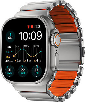 Nomad Stratos Band AW 45/46/49 mm Natural Titanium Ultra Orange FKM