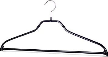 MAWA Kovové protiskluzové ramínko s kalhotovou tyčí Silhouette, černé, 10 ks