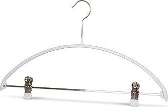 MAWA Kovové protiskluzové ramínko s klipy na kalhoty Economic bílé, 5 ks