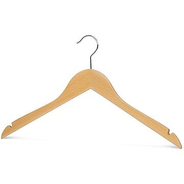 MAWA Dřevěné ergonomické ramínko Business se zářezy, přírodní