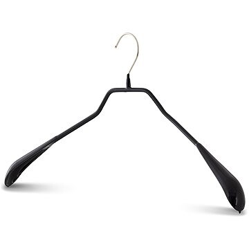 MAWA Kovové černé protiskluzové ramínko Bodyform s rozšířenými konci, 5 ks