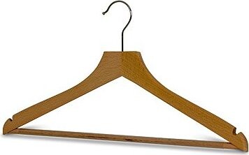 MAWA Dřevěné ramínko Profi se zářezy a kalhotovou tyčí, přírodní