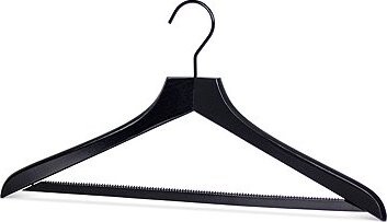 MAWA Dřevěné ramínko All in black s kalhotovou tyčí s vroubkováním, černé