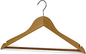 MAWA Dřevěné ergonomické ramínko Business s kalhotovou tyčí a zářezy, přírodní