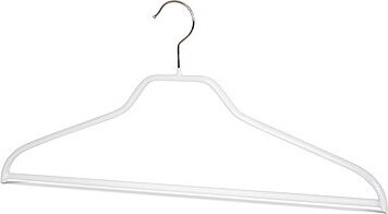 MAWA Kovové protiskluzové ramínko s kalhotovou tyčí Silhouette, bílé, 10 ks