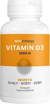 MOVit Energy Vitamín D3 2000 I.U., 50 mcg, 90 kapsúl
