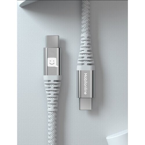 EKO KÁBEL Kevlar USB-C/USB-C 3,0 M 60W Biely