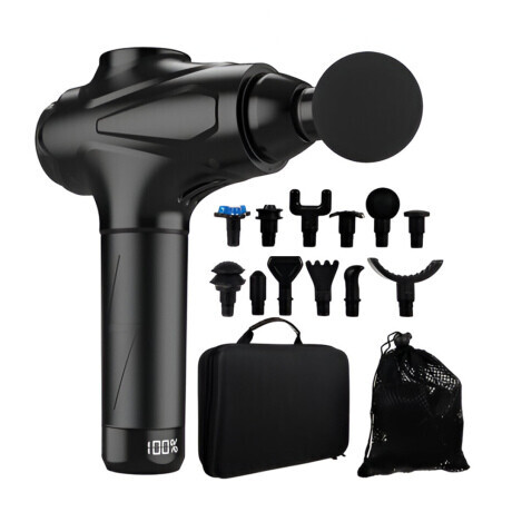 MG Body masážna pištol s LCD displejom, čierna