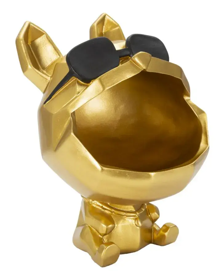 Dekorativní miska Dog 17 cm zlatá