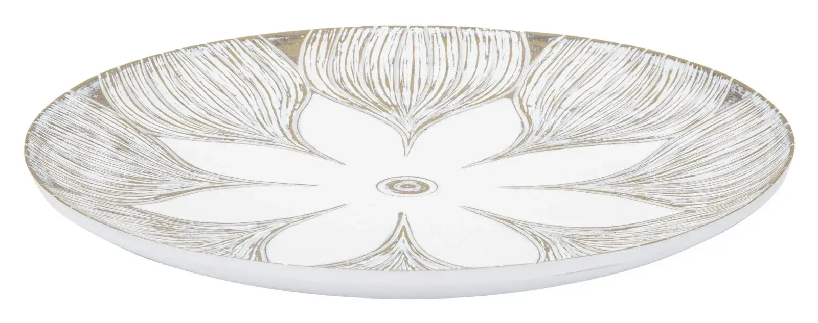 Dekorativní tác Atene 35,5 cm bílý/zlatý