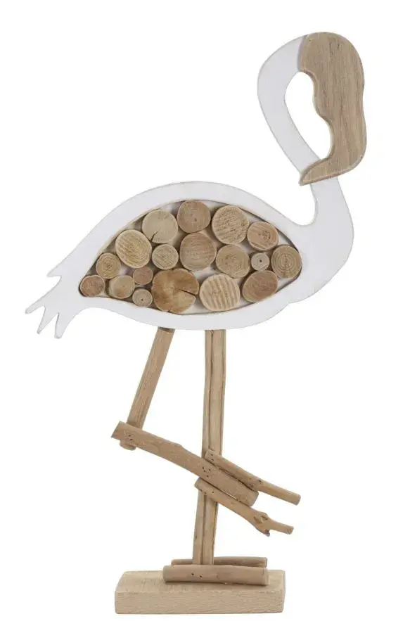 Dřevěná dekorace Flamingo Nature 56 cm hnědá